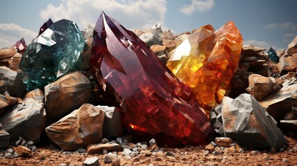 Color rocks minerals high resolution beautiful image Ai generated art