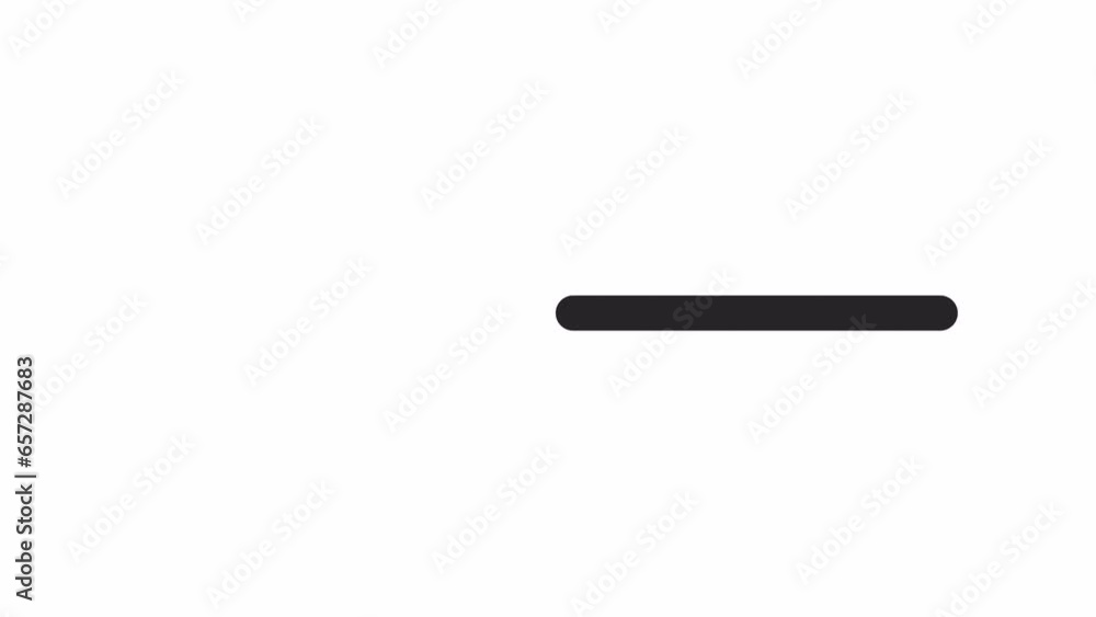 Poster stripe moving from end to end bw 2d element animation. horizontal progress bar outline flat ui eleme