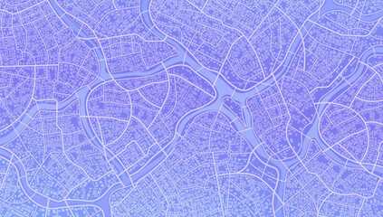 Abstract city. Path turn, destination mark, mark. Huge view of the city from above. Path tracking and route planning. Background vector illustration. Ideal for transportation-related designs, websites