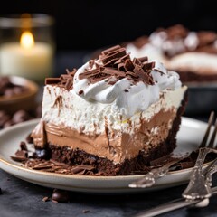 Chocolate silk pie with Oreo crust, a rich and decadent delight