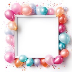 Colorful balloon frame with space for text