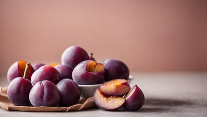 Plums in a bowl