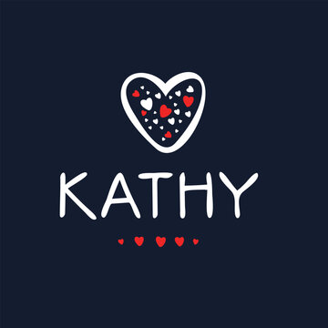 (Kathy) Calligraphy name, Vector illustration.