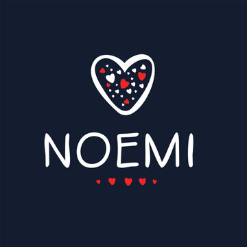 (Noemi) Calligraphy name, Vector illustration.