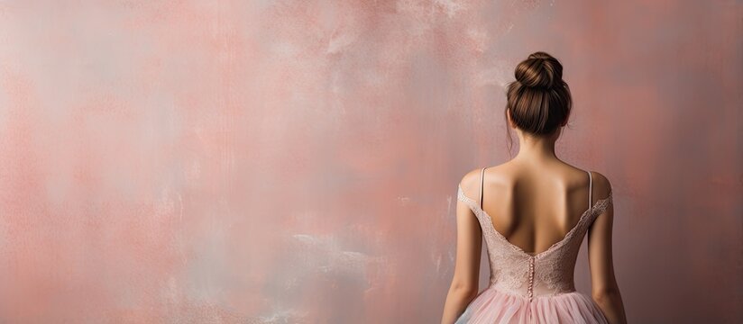 Stunning ballet dancer with a graceful back With copyspace for text