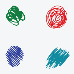 Fototapeta na wymiar Scribble Icons - The first icon features a playful and spontaneous doodle sketch. Use a variety of squiggly lines, circles, and abstract shapes to create a whimsical and lighthearted icon. 