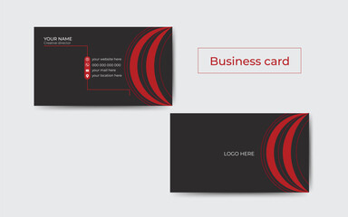 Red modern creative business card and name card,horizontal simple clean template