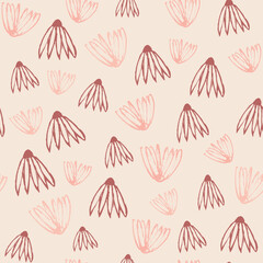 Floral Umbrellas, vector seamless pattern. Repeating background. Tileable wallpaper print.	