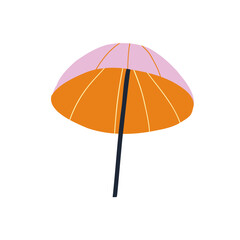 Obraz premium Beach umbrella in a flat style. Hand drawn vector illustration