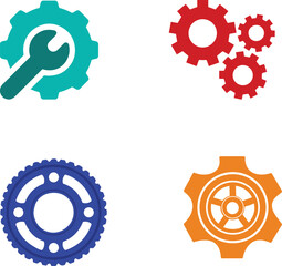 Setting Icons -A classic representation of settings, a gear or cogwheel icon signifies customization, configuration options. It's commonly associated with settings in various applications and devices.