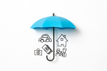 The concept of family, home, health, auto insurance © Kenishirotie