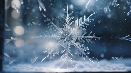  a snowflake is shown in the middle of the picture.  generative ai