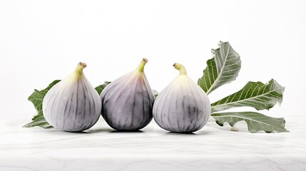 Obraz premium a group of three figs sitting next to each other. generative ai