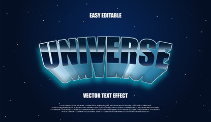 universe retro futuristic vector easy editable text effect