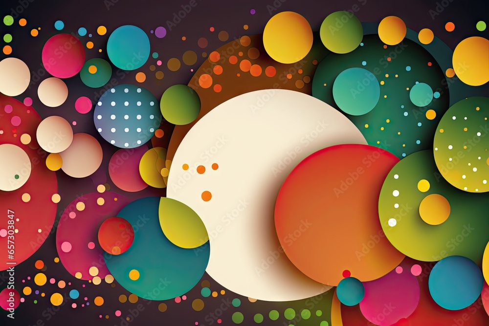 Poster abstract colorful background with circles and dots