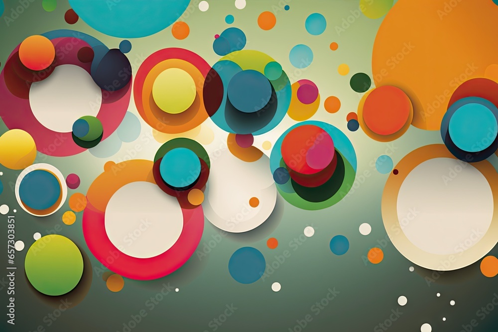Poster abstract colorful background with circles and dots