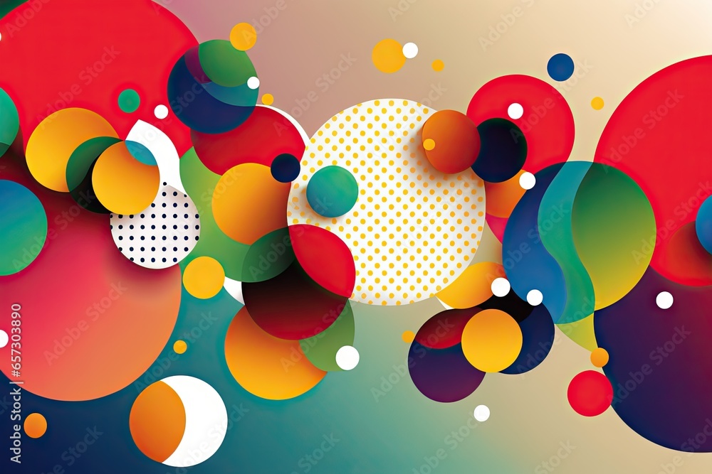 Poster abstract colorful background with circles and dots
