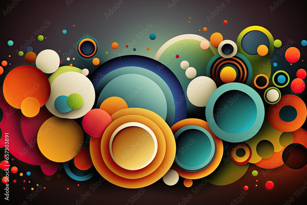 Poster abstract colorful background with circles