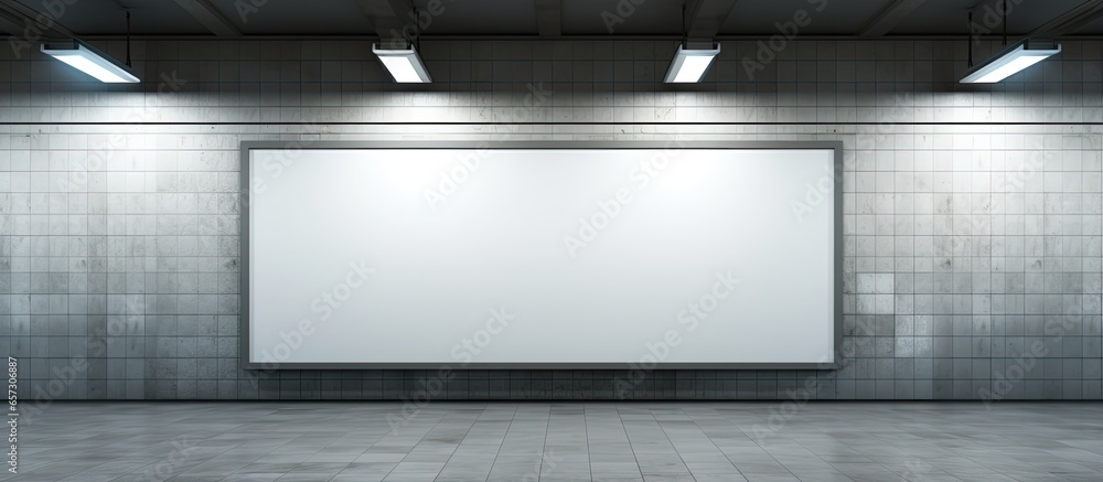 Canvas Prints Empty subway station entrance billboard With copyspace for text