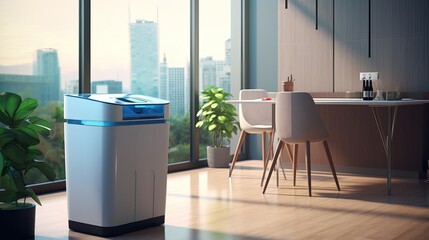 High-Tech Smart Trash Bin for Waste Collection and Sorting - obrazy, fototapety, plakaty