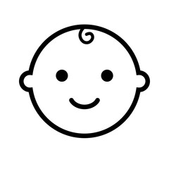 Adorable baby face icon. Vector.