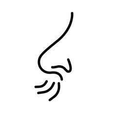 Simple nose and breath icon. Smelling nose icon. Vector. - obrazy, fototapety, plakaty