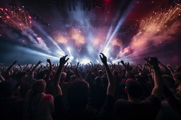 A crowd dancing at a music festival