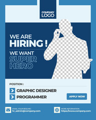 Social Media Template Job Vacancy Recruitment. Poster 1080x1350px for We Are Hiring
