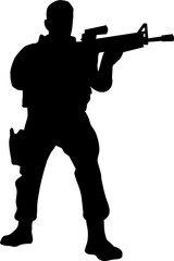 Soldier Silhouette Illustration Isolated Vector