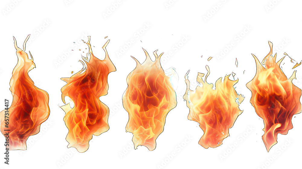 Poster flames isolated on white created with generative ai