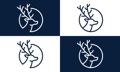 deer head logo in monoline style