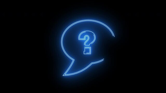 animated video in the form of a message with a question mark with a neon saber effect
