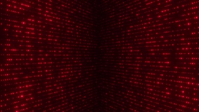 Abstract grid type seamless motion background from flowing glowing, flickering glitter dots. Motion Vj loop backdrop from mesh of circles