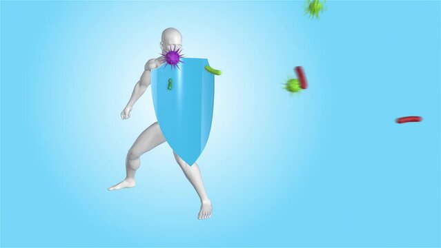 Immunity Man defending himself with a shield