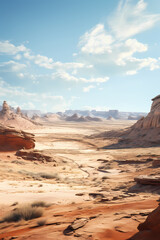Naklejka premium Endless Horizon: Vast Arid Desert Landscape