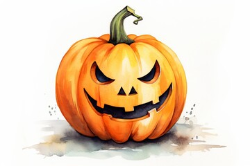 halloween pumpkin watercolor isolated on white