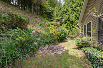 wooded area yard view river