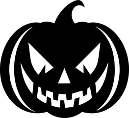 Halloween Pumpkin Silhouette Design in Line Art, Vector Mascot of Halloween Pumpkin.
