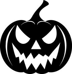 Pumpkins faces silhouettes. The Black Halloween holiday pumpkin face. Template with variety of eyes, mouths and noses for cut out jack o lantern. Vector illustration