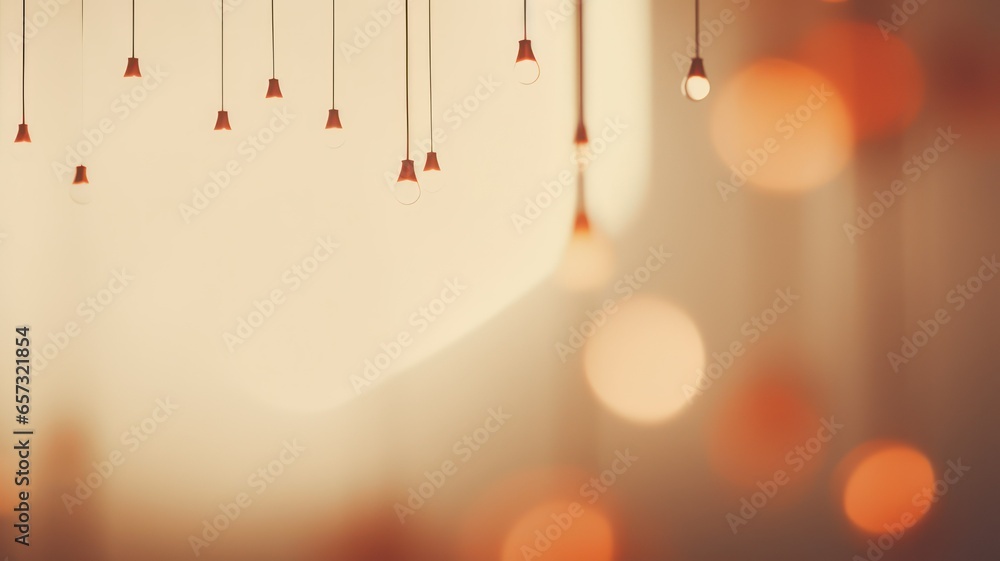 Poster yellow orange bokeh lights background created with generative ai