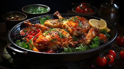 Characteristic Turkish food, colors and aromas mix