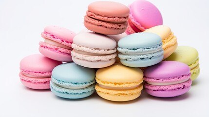  a pile of colorful macaroons sitting on top of each other.  generative ai