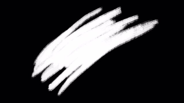 White brushes texture on a transparent background. Apply with masks for texture effects on shapes or backgrounds. Change the color if you need. Loop Video | 4K UHD ProRes 4444 | Transparent Background