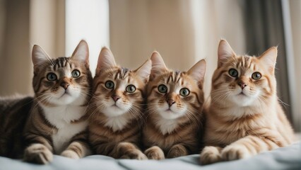Portrait of lovely tabby cats