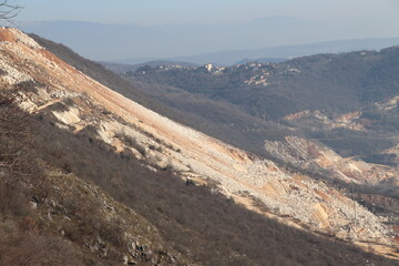 view of the pre alps from the mountains on a sunny day