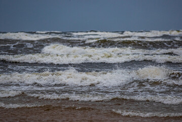 Stormy waves in the sea