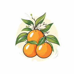 Tangerines in cartoon, doodle style. 2d vector illustration in logo, icon style. AI Generative