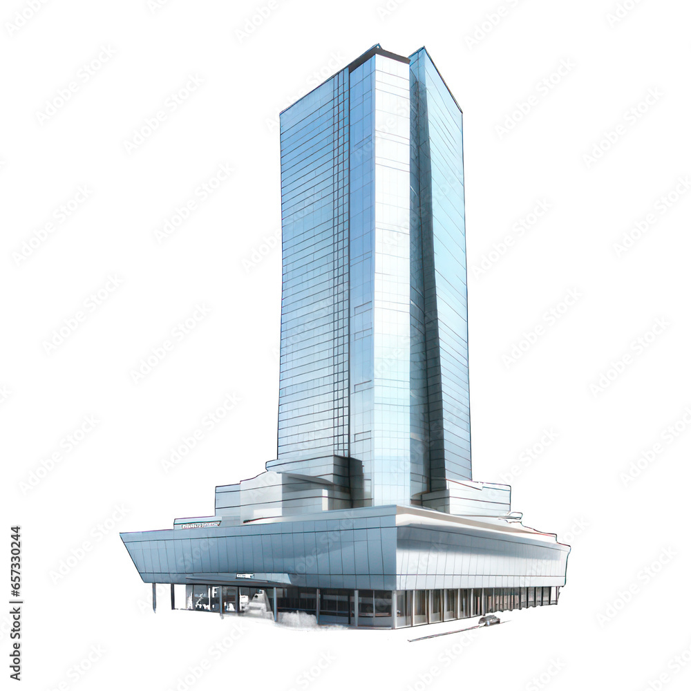 Poster skyscraper isolated on white created with generative ai