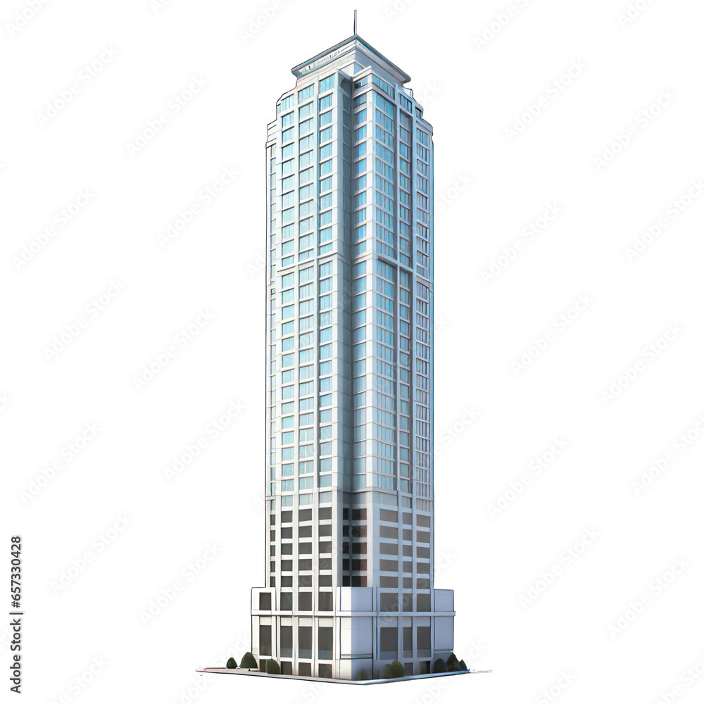 Poster skyscraper isolated on white created with generative ai