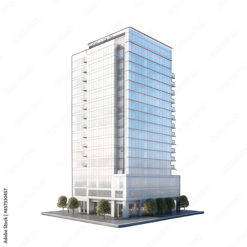 Poster skyscraper isolated on white created with generative ai